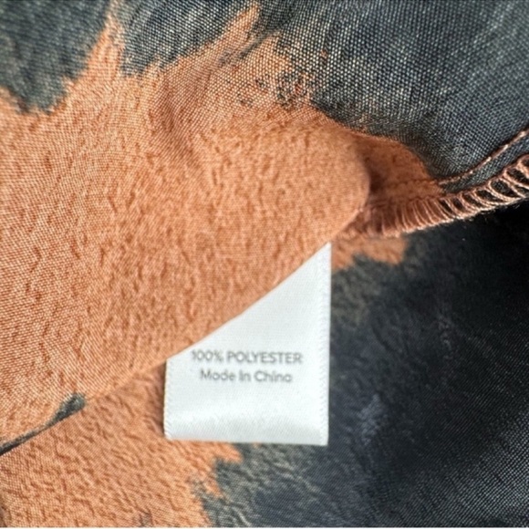 PEYTON JENSEN Women Meca Tie Dye Wrap Blouse, Black/Rust in Color, Size S. - Picture 7 of 8